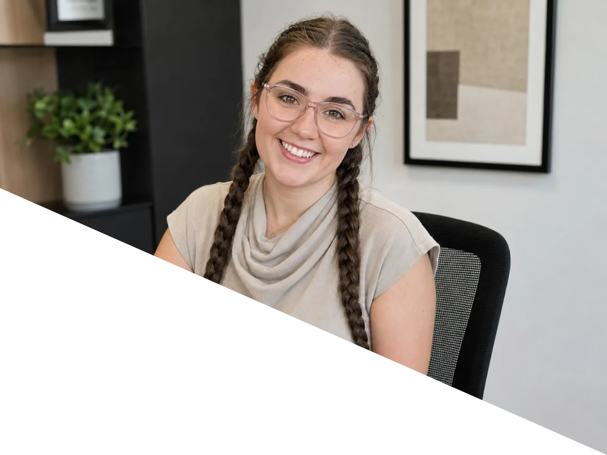 Beth at her desk in the Healthivo office