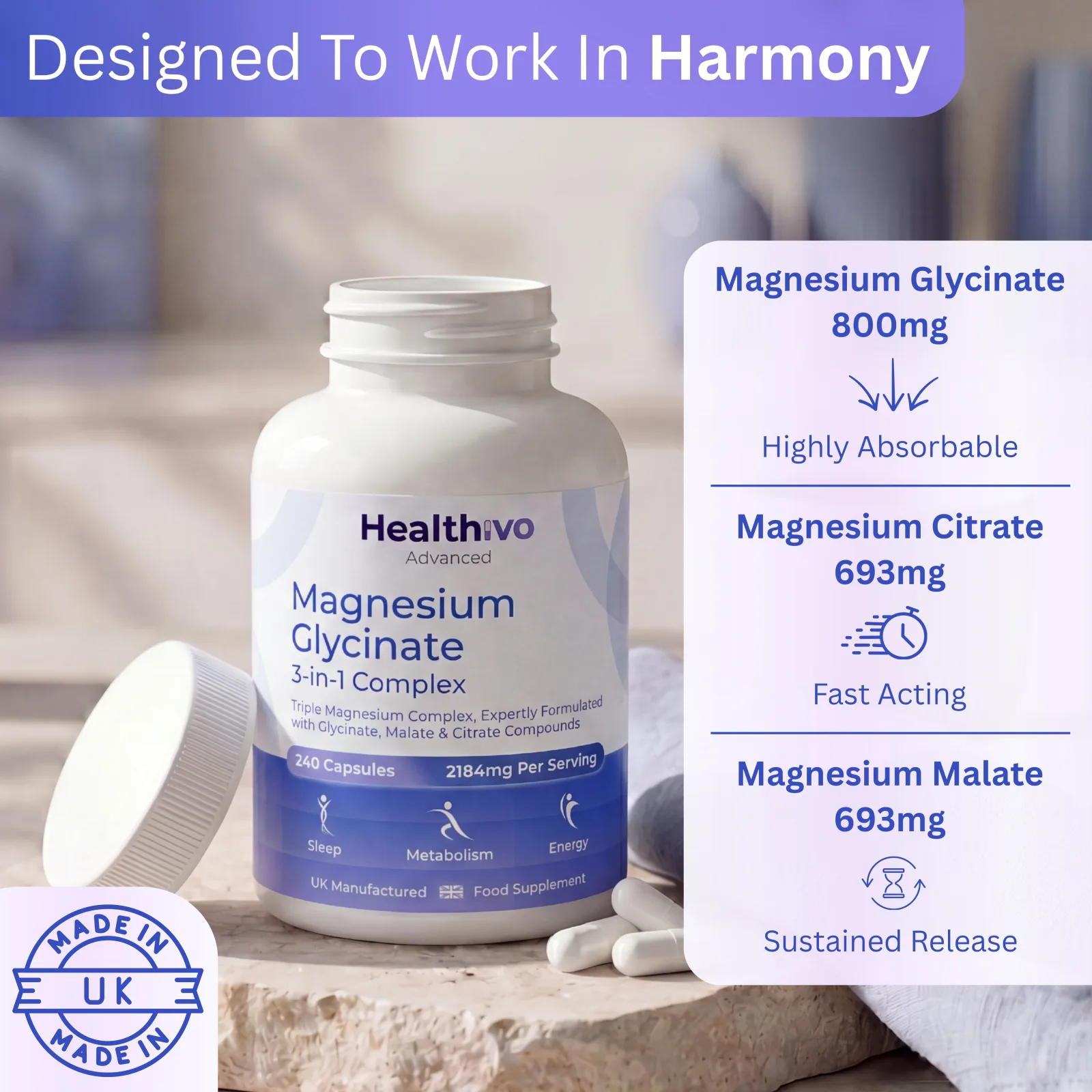 Magnesium Glycinate 3-in-1 Complex